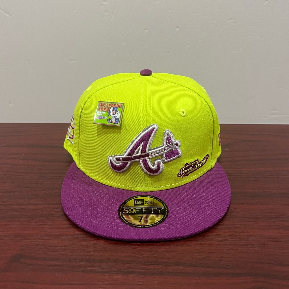 New Era x Big League Chew, 59Fifty Fitted Hat, Atlanta Braves, Sour Apple